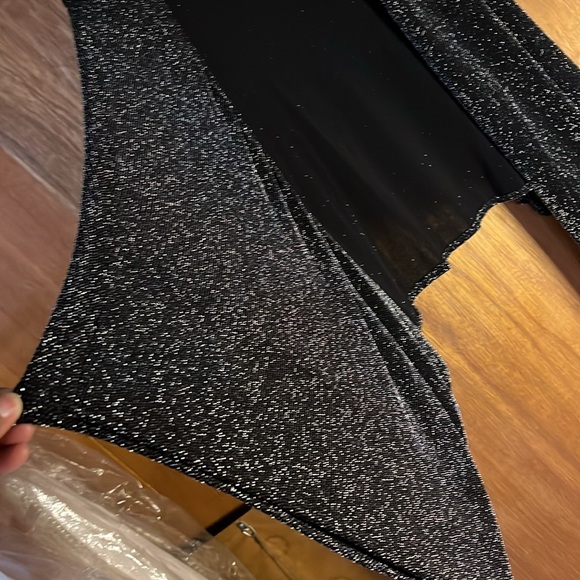 Rox&ALI woman top elbow length sleeve 22/24 black silver  sparkle - Picture 4 of 5